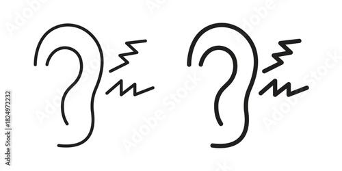 Otitis icons in simple black style symbol sign for apps and website