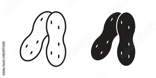 Peanut icons in simple black style symbol sign for apps and website