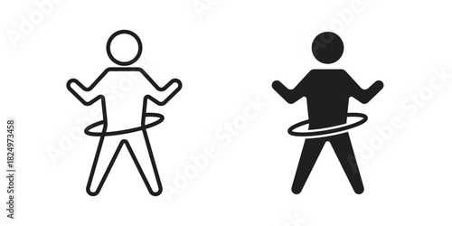 People Hula hop icons in simple black style symbol sign for apps and website