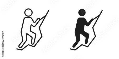 People Climbing icons in simple black style symbol sign for apps and website