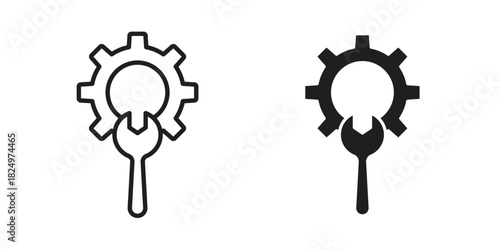 Productivity tools icons in simple black style symbol sign for apps and website