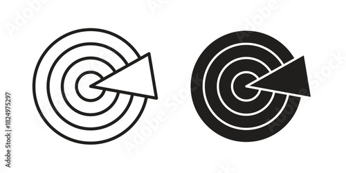 Radar detection icons in simple black style symbol sign for apps and website