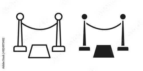 Red carpet icons in simple black style symbol sign for apps and website