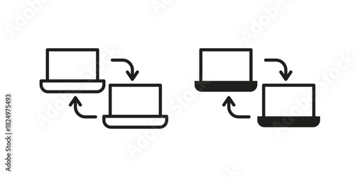 Remote Access icons in simple black style symbol sign for apps and website