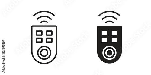Remote control icons in simple black style symbol sign for apps and website