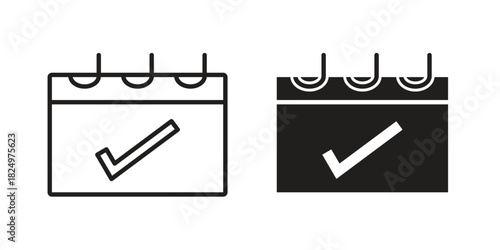 Reservation icons in simple black style symbol sign for apps and website
