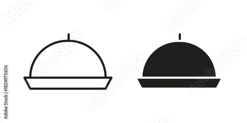 Restaurant Tray icons in simple black style symbol sign for apps and website