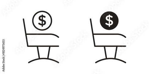 Retirement icons in simple black style symbol sign for apps and website