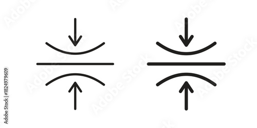 Thickness icons in simple black style symbol sign for apps and website