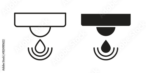 Water sensor icons in simple black style symbol sign for apps and website