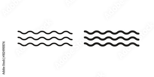 Wave icons in simple black style symbol sign for apps and website