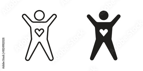 Wellness icons in simple black style symbol sign for apps and website