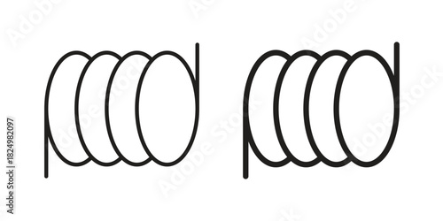Wire coil icons in simple black style symbol sign for apps and website