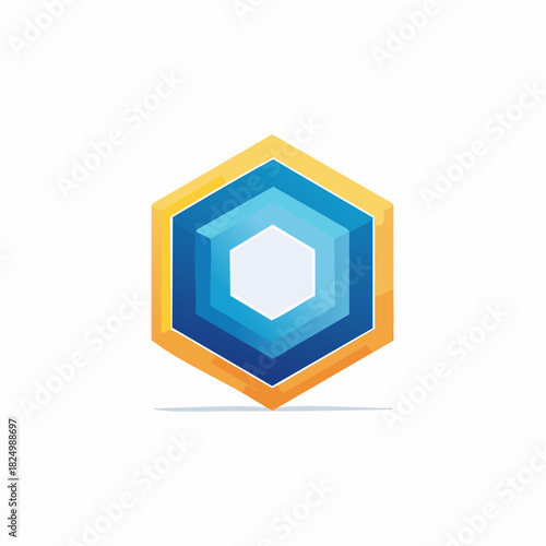 Abstract Hexagon Shape with Arrow.