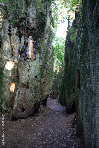 Mythological Park of Mina Pepita, Cantabria. Characters from Cantabrian mythology in an old iron mine.