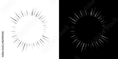 Dynamic abstract spiral sound wave rhythm lines. Circular spiral sound wave rhythm of lines. Circular futuristic abstract lines, black and white background.	