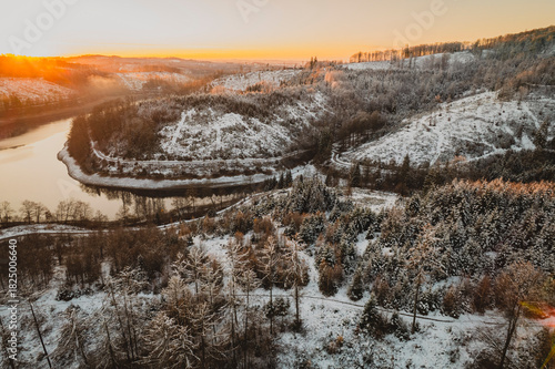 German Winter Landscape – Tranquil Drone Footage