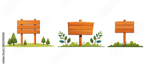 木製看板ベクターイラスト