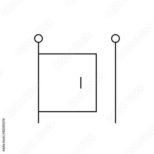 Illustration of a relay with a normally closed contact and two terminals on a white background view