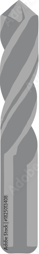 A single gray metal twist drill bit tool isolated on a white background.
