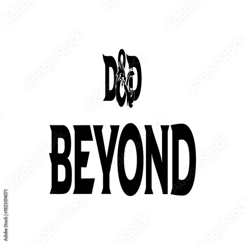 Illustration of the d and d beyond logo with stylized lettering and a black and white color palette design