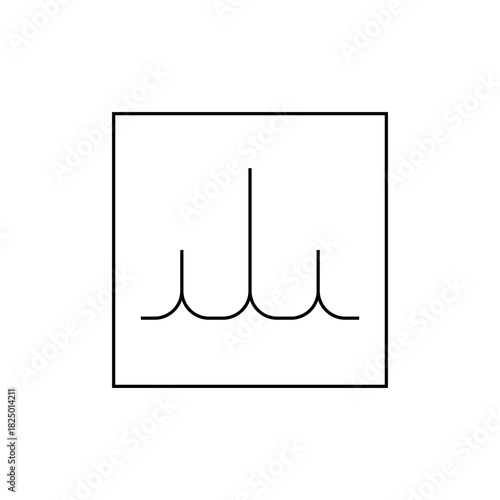 Schematic symbol of a three phase filter inside a square used in electrical engineering diagrams and plans