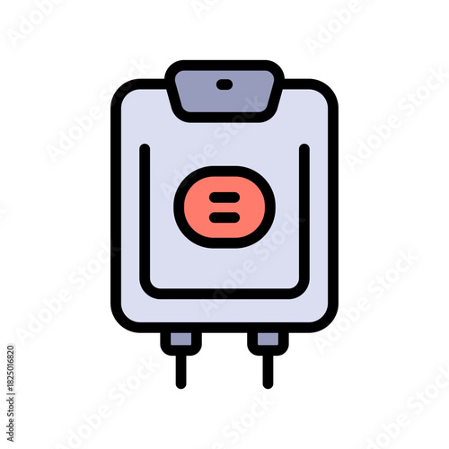 Saline color icon. IV drip bag with a tube. Vector illustration of an intravenous therapy, for healthcare apps, medical websites, and hospital-related visuals.