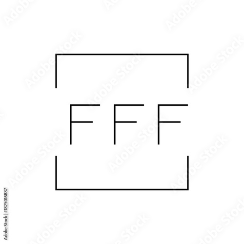 Illustration of three letter f characters enclosed within a partial rectangular outline on a white background