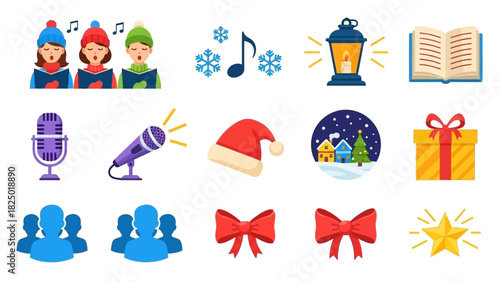 Festive Christmas Icons for Holiday Design Projects - A Collection of Merry Symbols