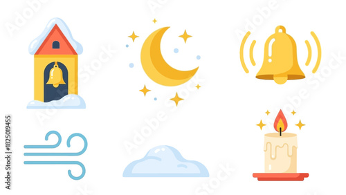 Collection of delightful weather and seasonal icons for various design projects