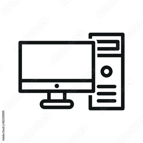 Desktop computer icon vector design template