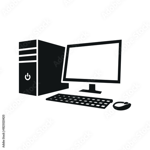 Desktop computer icon vector design template