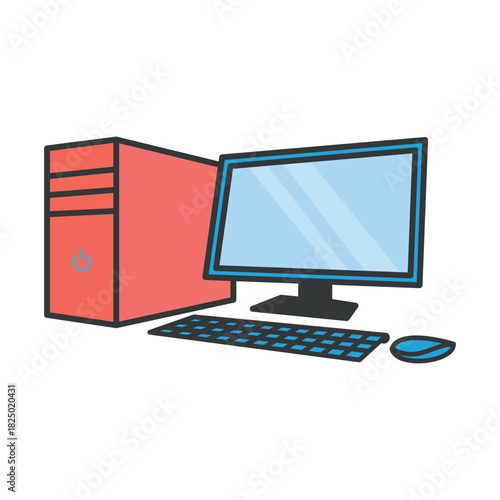 Desktop computer icon vector design template