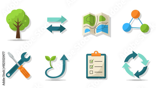 Diverse collection of monochrome line art icons depicting various handcrafted objects, tools, and materials essential for traditional arts and crafts, ideal for graphic design projects