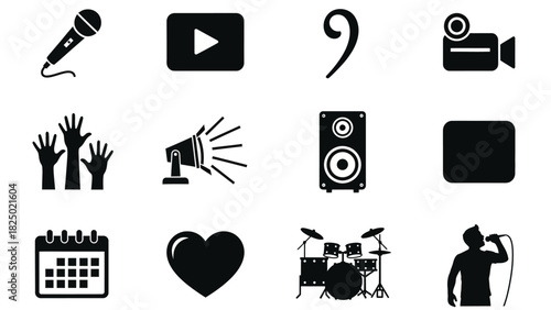 Diverse collection of monochrome line art icons depicting various handcrafted objects, tools, and materials essential for traditional arts and crafts, ideal for graphic design projects