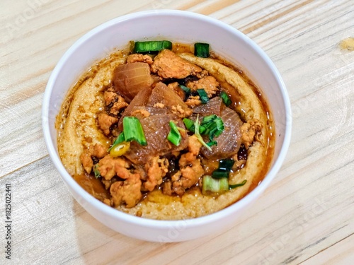 Bowl of steam chicken eggs