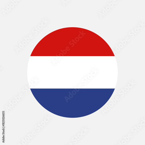Netherlands flag. Dutch flag in a circle. Stock Vector