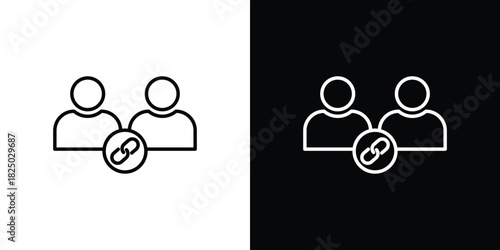 Affiliate link icons big set. A collection of simple black symbols