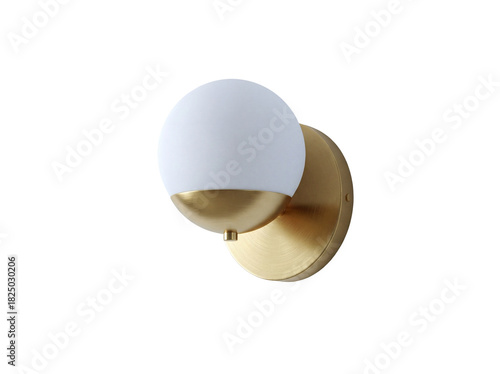 Obraz na plátně Modern gold wall sconce isolated PNG on transparent background, contemporary lig