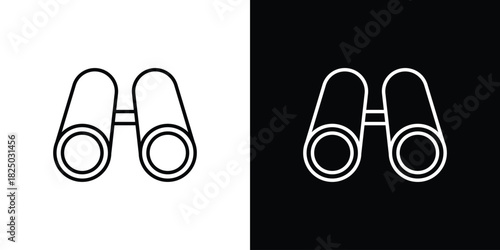 Binoculars icons big set. A collection of simple black symbols