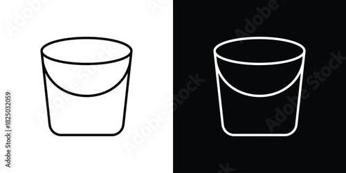Bucket icons big set. A collection of simple black symbols