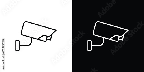 CCTV icons big set. A collection of simple black symbols