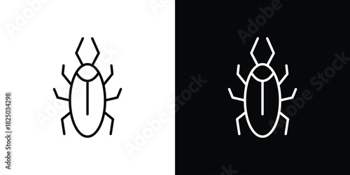 Cockroach icons big set. A collection of simple black symbols