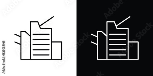 Copier icons big set. A collection of simple black symbols