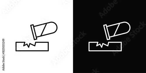 Corrosive substance icons big set. A collection of simple black symbols