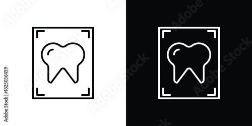 Dental X ray icons big set. A collection of simple black symbols