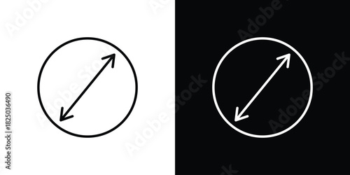 Diameter icons big set. A collection of simple black symbols