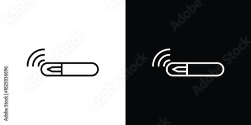 Dog microchip icons big set. A collection of simple black symbols