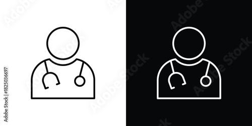 Doctor icons big set. A collection of simple black symbols