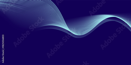 Abstract background with waves for banner. Medium banner size. Vector background with lines.